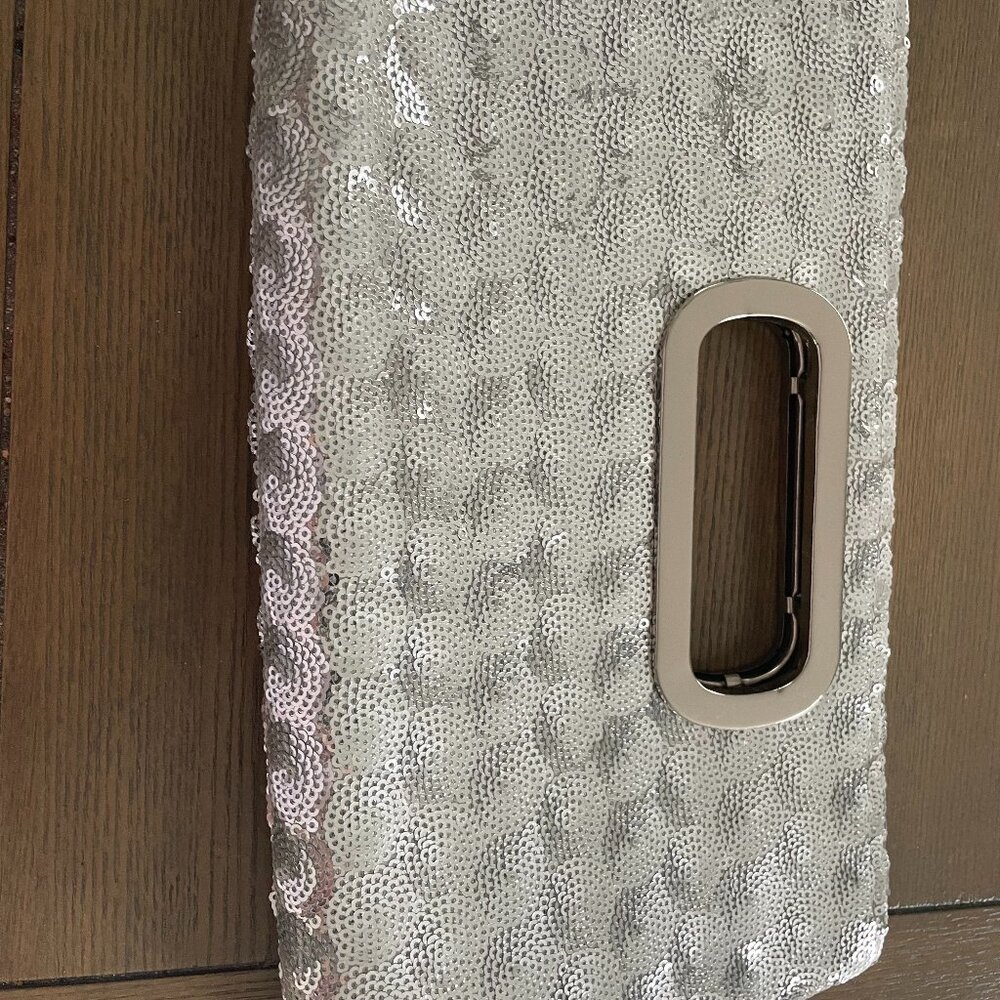 Charming Charlie RSVP Clutch  Purse Silver